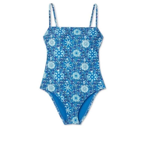 NWT New RHODE Zinnia Floral Print
One Piece Swimsuit Blue Size
Large 12-14 - Picture 3 of 12